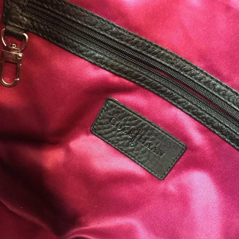 Cole Haan Black Pebbled Leather HandBag Tote Bag
